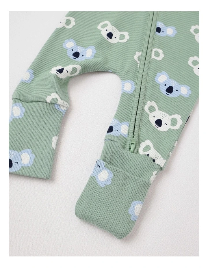Essential Rib Koala Coverall in Granite Green image 4
