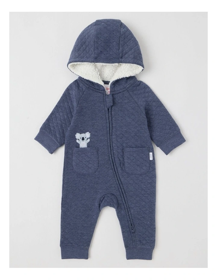 Quilted Koala Coverall in Indigo image 1