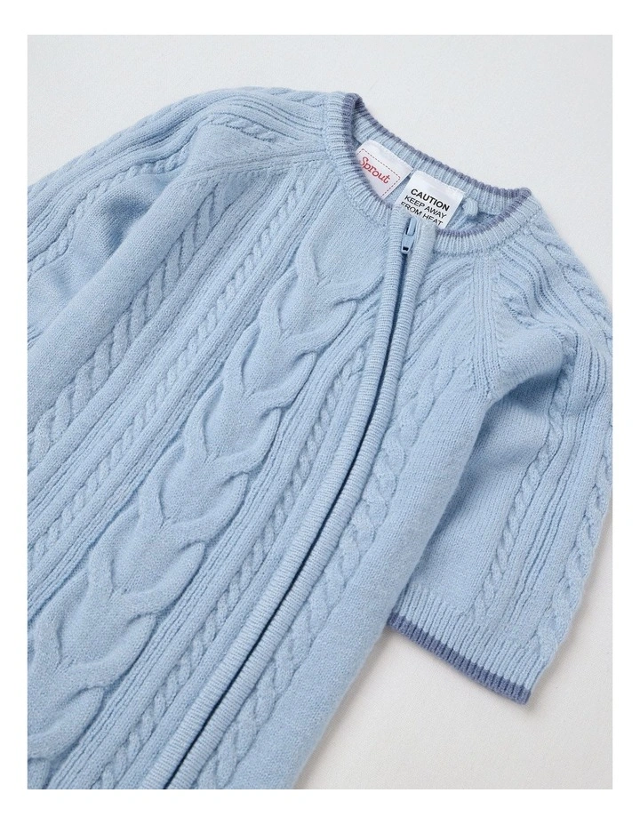 Cable Knit Zip Coverall in Bluestone image 2