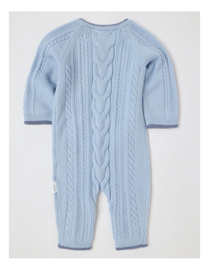 Cable Knit Zip Coverall in Bluestone image 3