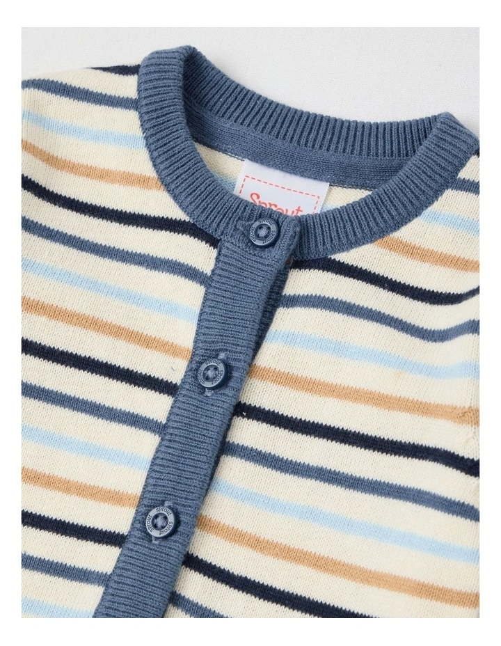 Fully Fashion Neutral Intarsia Coverall in Bone image 2