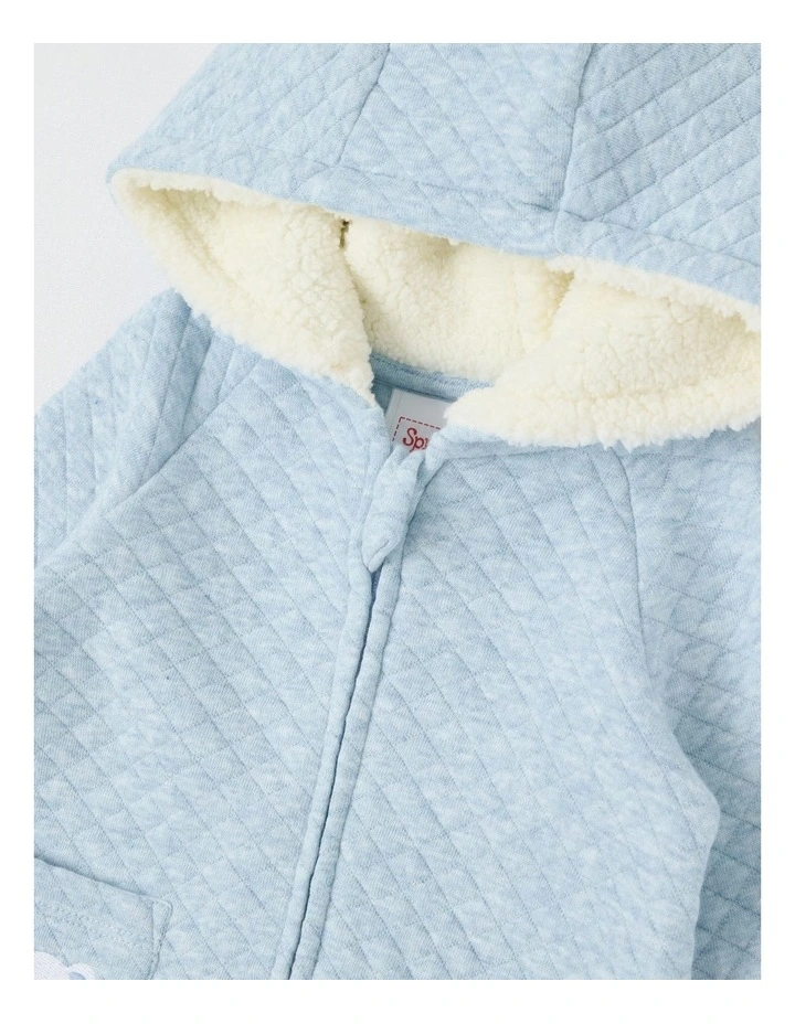 Quilted Bear Coverall in Blue Marle image 2