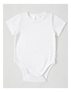Essentials Rib Solid Bodysuit in White