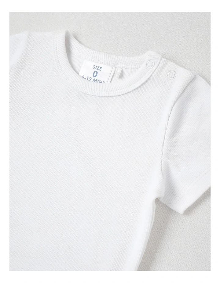 Essentials Rib Solid Bodysuit in White image 2