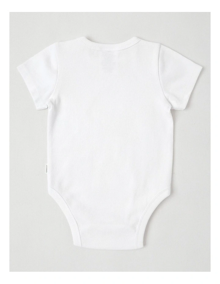 Essentials Rib Solid Bodysuit in White image 3