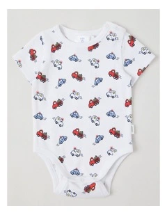 Essentials Rib Emergency Vehicles Bodysuit in White