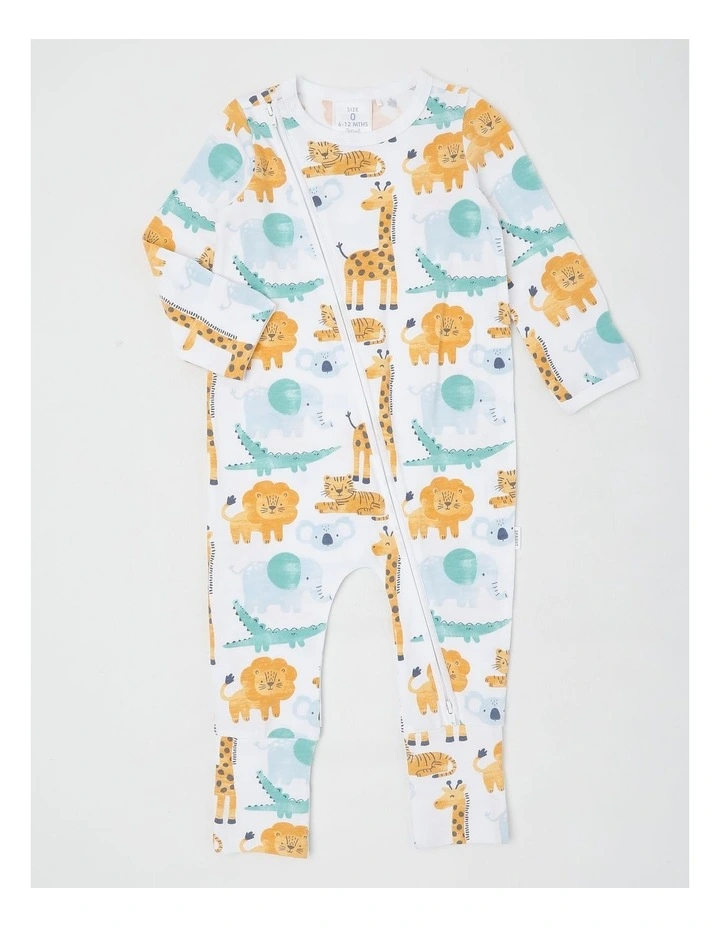 Essentials Watercolour Safari Coverall in White image 1