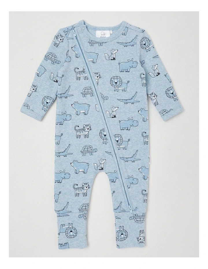Essentials Rib Safari Coverall in Blue Marle image 1