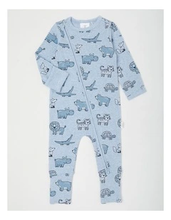 Essentials Rib Safari Coverall in Blue Marle