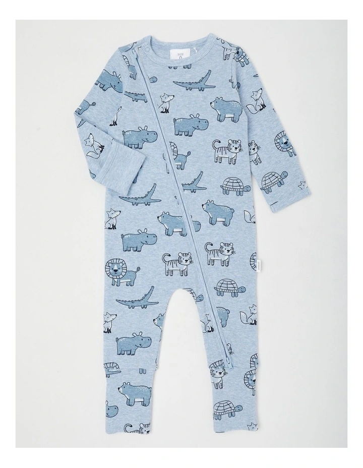 Essentials Rib Safari Coverall in Blue Marle image 1