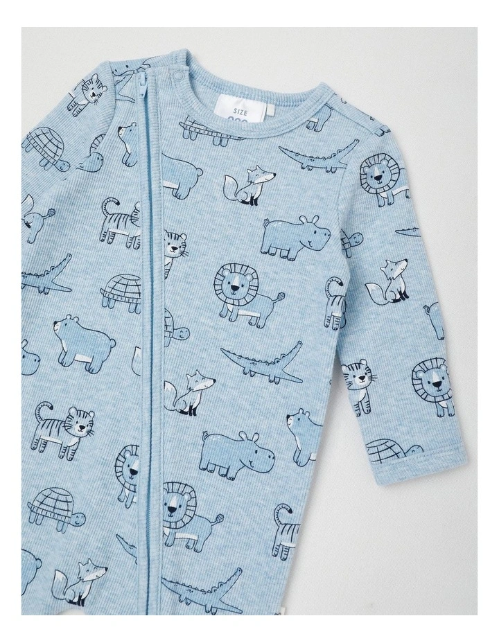 Essentials Rib Safari Coverall in Blue Marle image 2