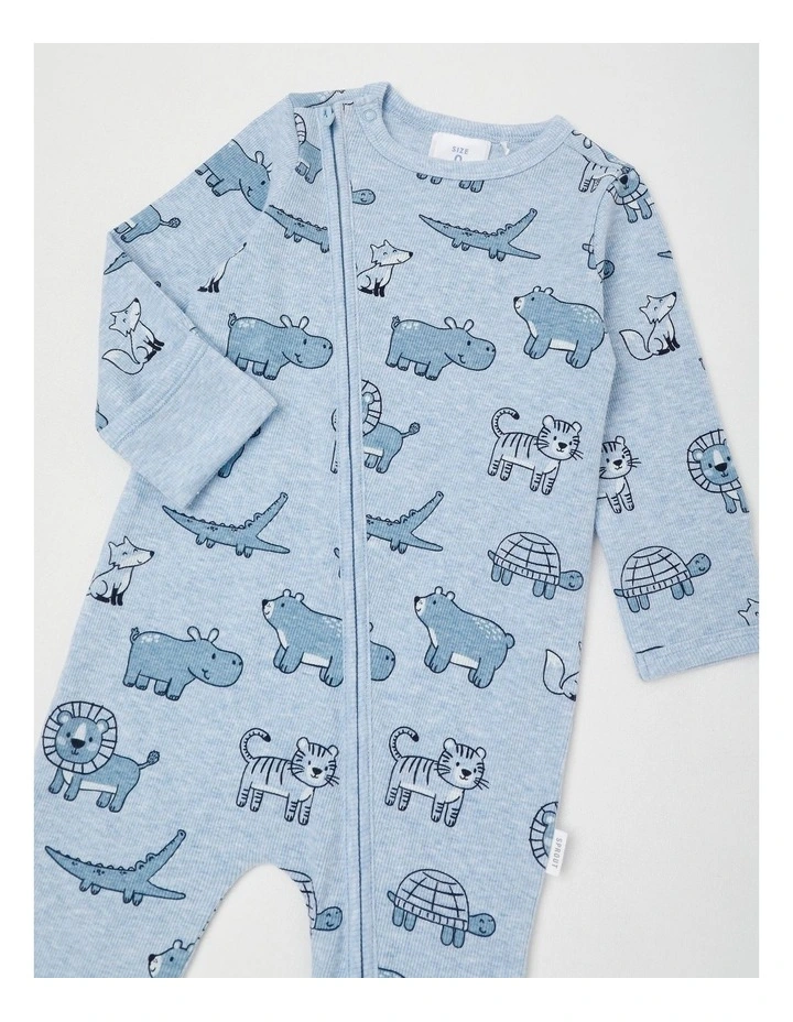 Essentials Rib Safari Coverall in Blue Marle image 2