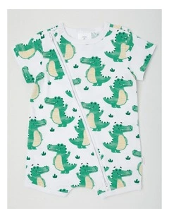 Essentials Crocodile Romper in White