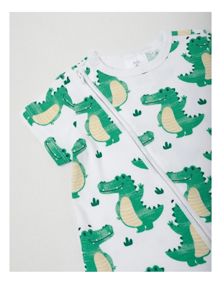 Essentials Crocodile Romper in White image 2