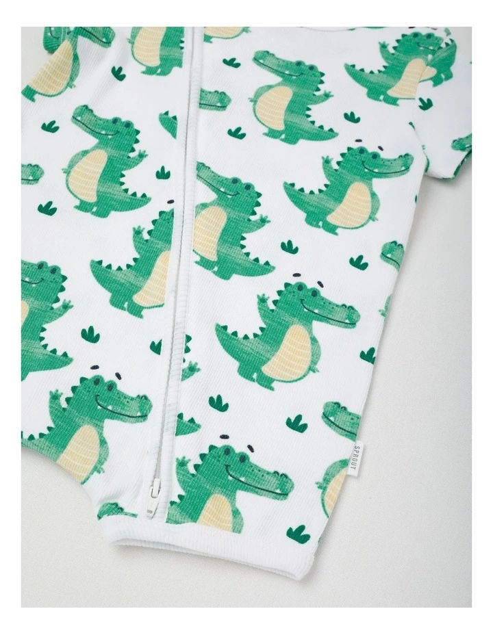 Essentials Crocodile Romper in White image 4