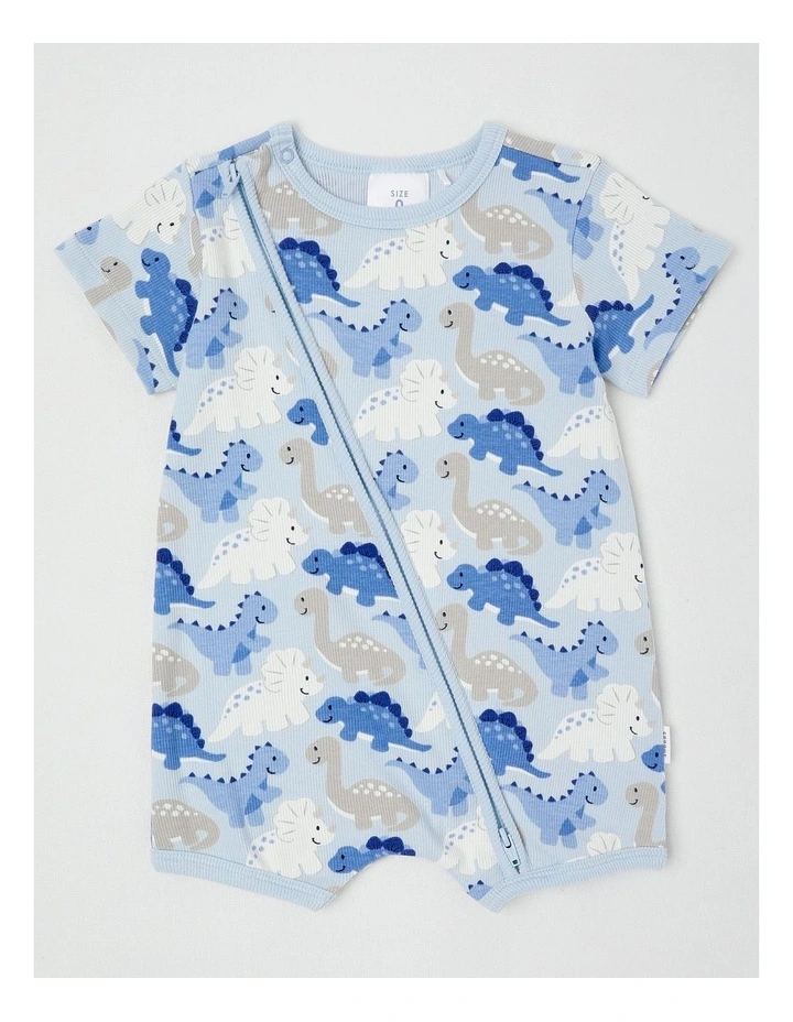 Essentials Dino Romper in Light Blue image 1