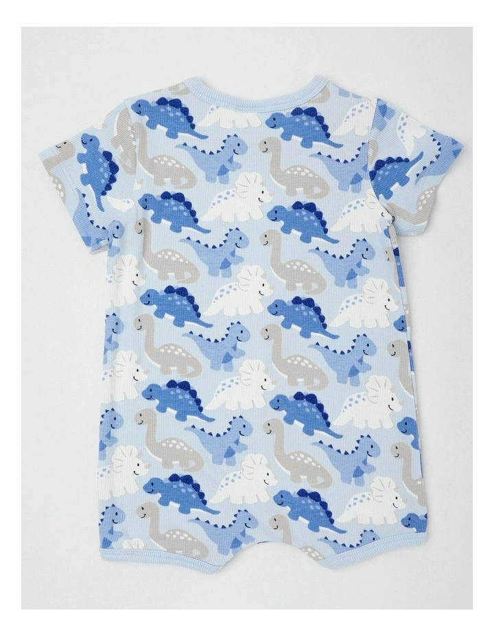 Essentials Dino Romper in Light Blue image 3