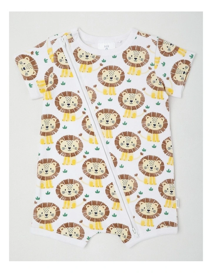 Essentials Lion Romper in White image 1