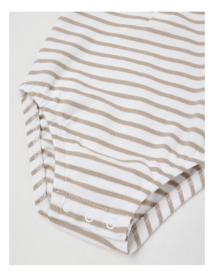 Stripe Polo Bodysuit Beige image 4