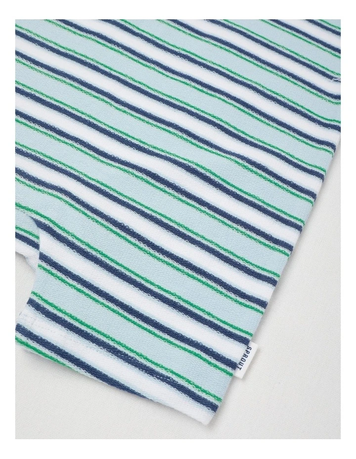 Acorn Stripe Terry Romper in Light Blue image 4