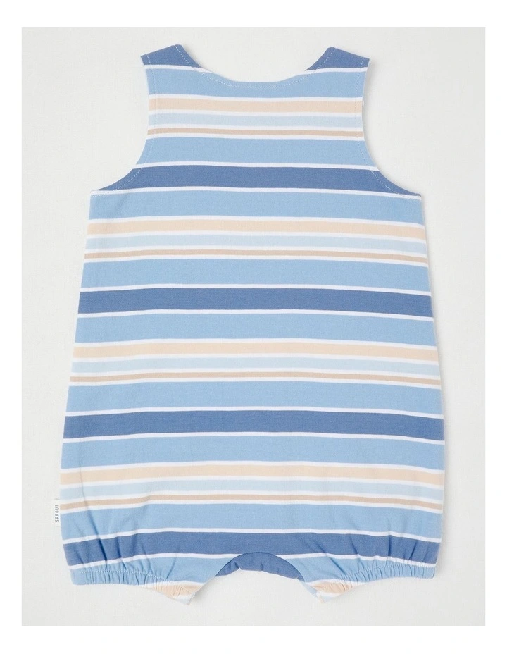 Dino Stripe Romper in Bluestone image 3