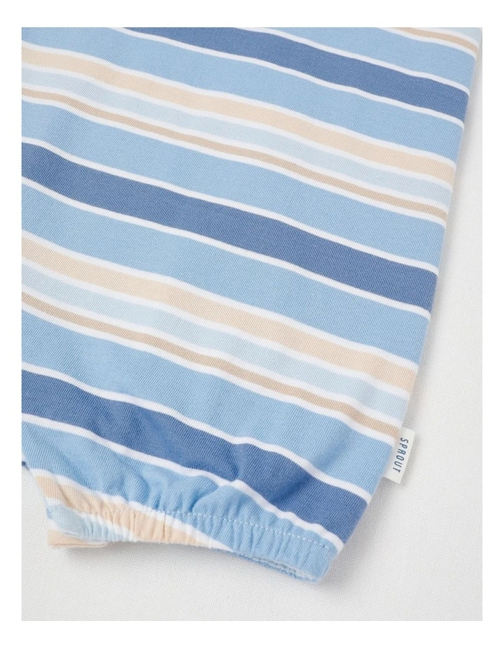Dino Stripe Romper in Bluestone image 4