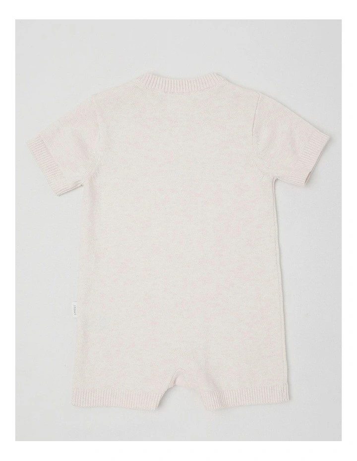 Fully Fashioned Lion Romper in Oat Marle image 3