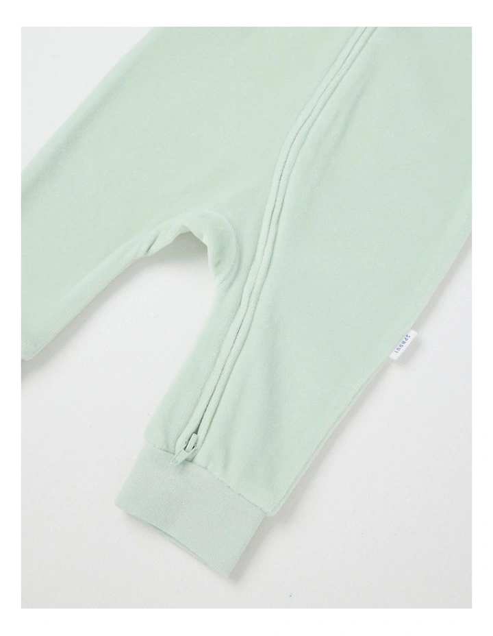 Velour Koala Coverall in Light Green image 4