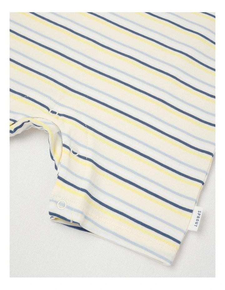 Safari Car Stripe Romper in Bone image 4