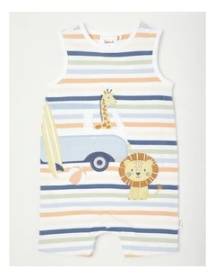 Combi Stripe Romper in Assorted
