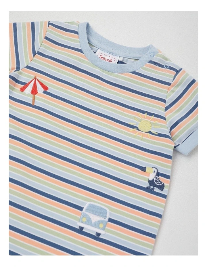 Mini Icon Stripe Romper in Assorted image 2