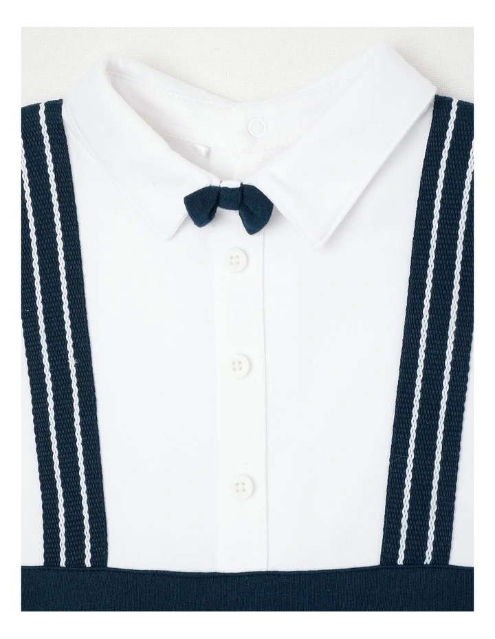 Occasion Mock Braces Romper in Navy image 2
