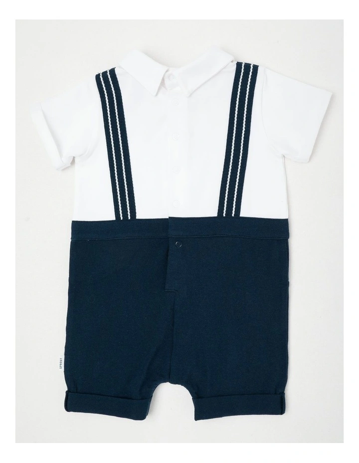 Occasion Mock Braces Romper in Navy image 3