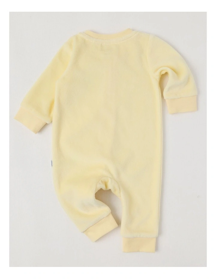 Velour Lion Coverall in Yellow image 3