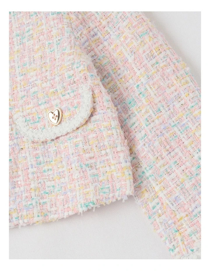 Penelope Tweed Jacket in Pink image 4