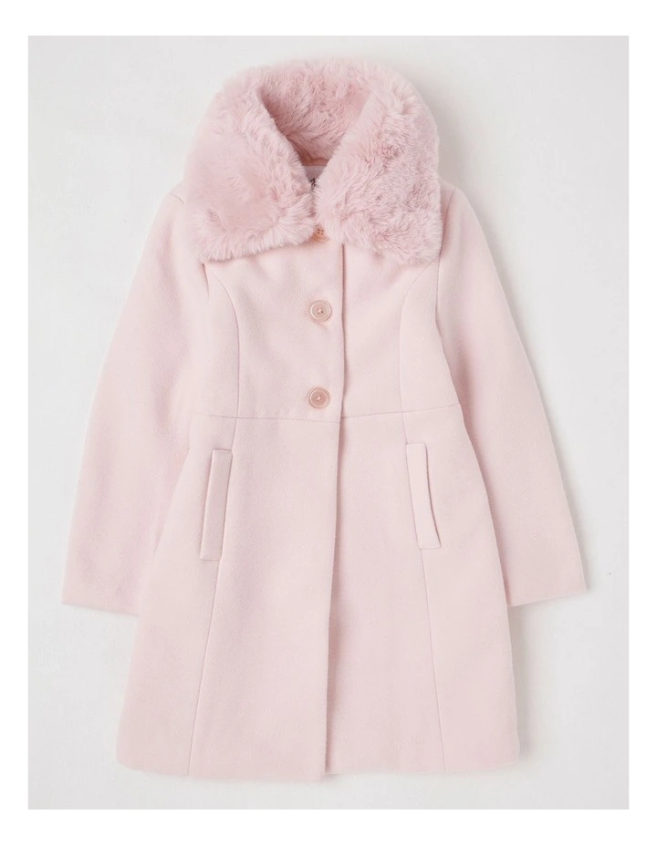 Poppy Melton Coat with Bow in Pink image 1