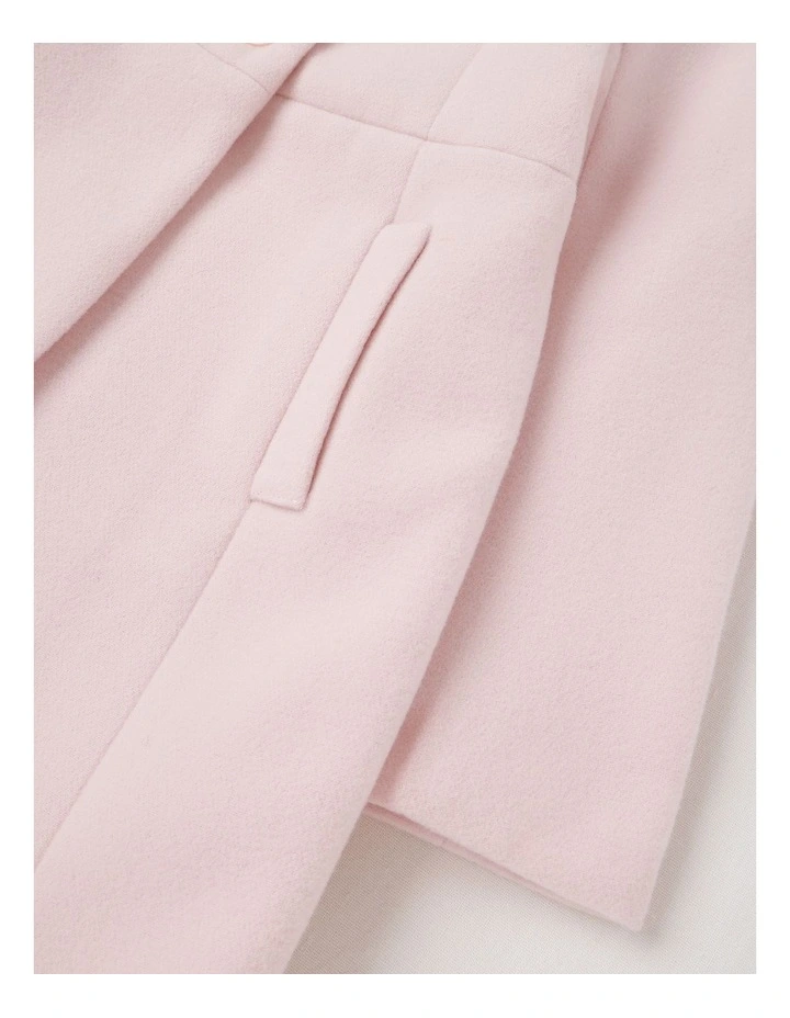 Poppy Melton Coat with Bow in Pink image 4