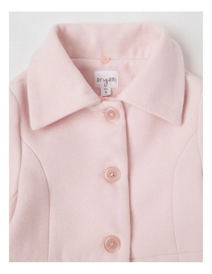 Poppy Melton Coat with Bow in Pink image 5