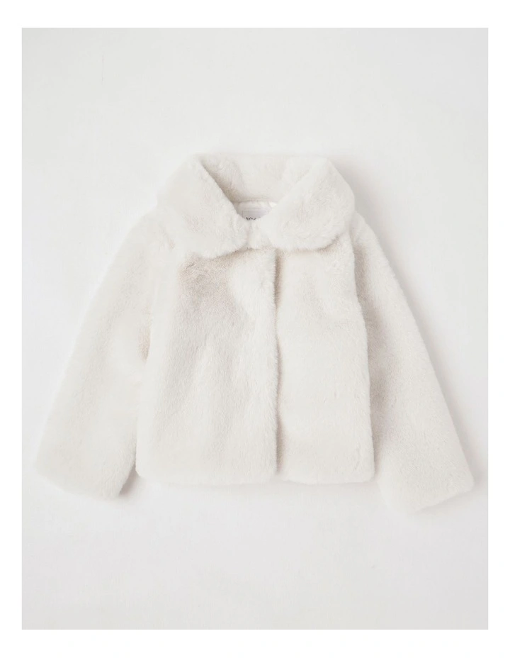 Eva Fur Coat in Vanilla image 1