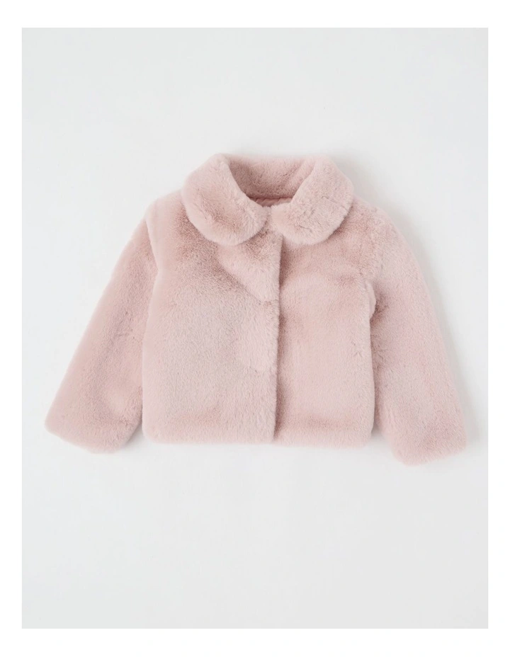 Eva Fur Coat in Pink image 1