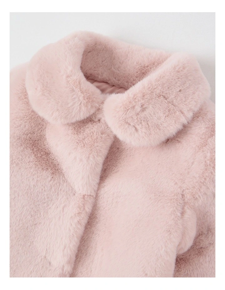 Eva Fur Coat in Pink image 2