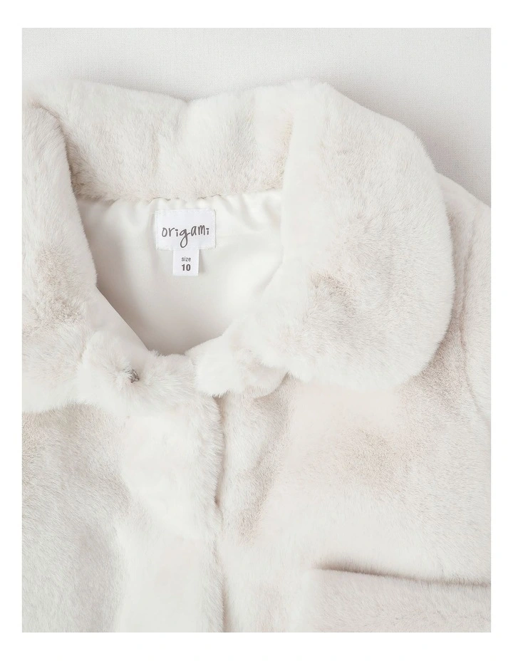 Eva Fur Coat in Vanilla image 2