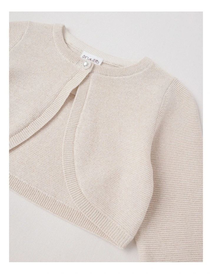 Clara Eyelash Knit Bolero in Cream image 2