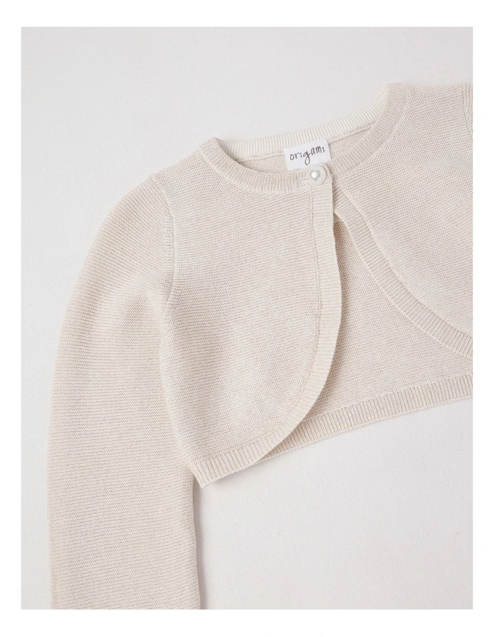 Clara Eyelash Knit Bolero in Cream image 3