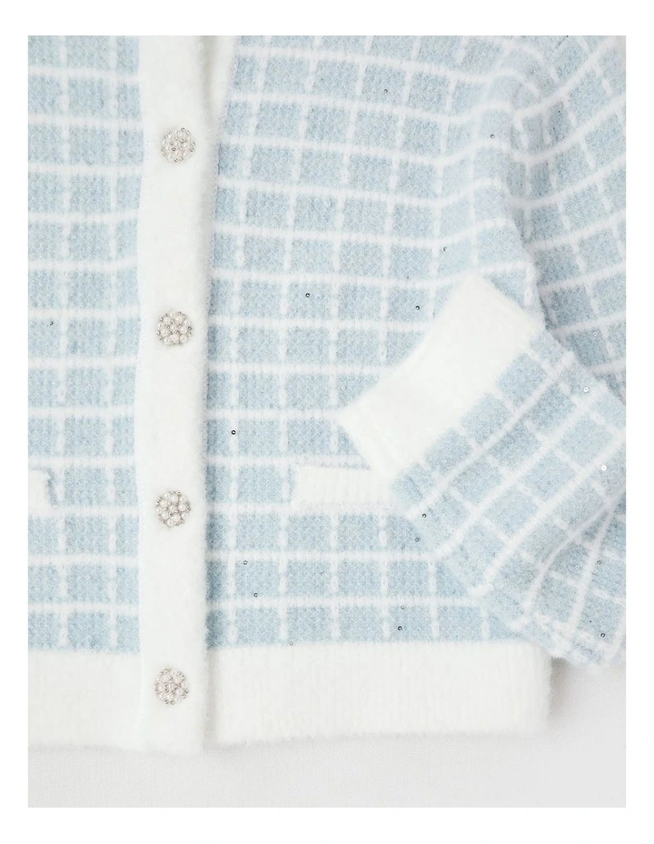 Immy Tweed Cardigan in Blue image 2