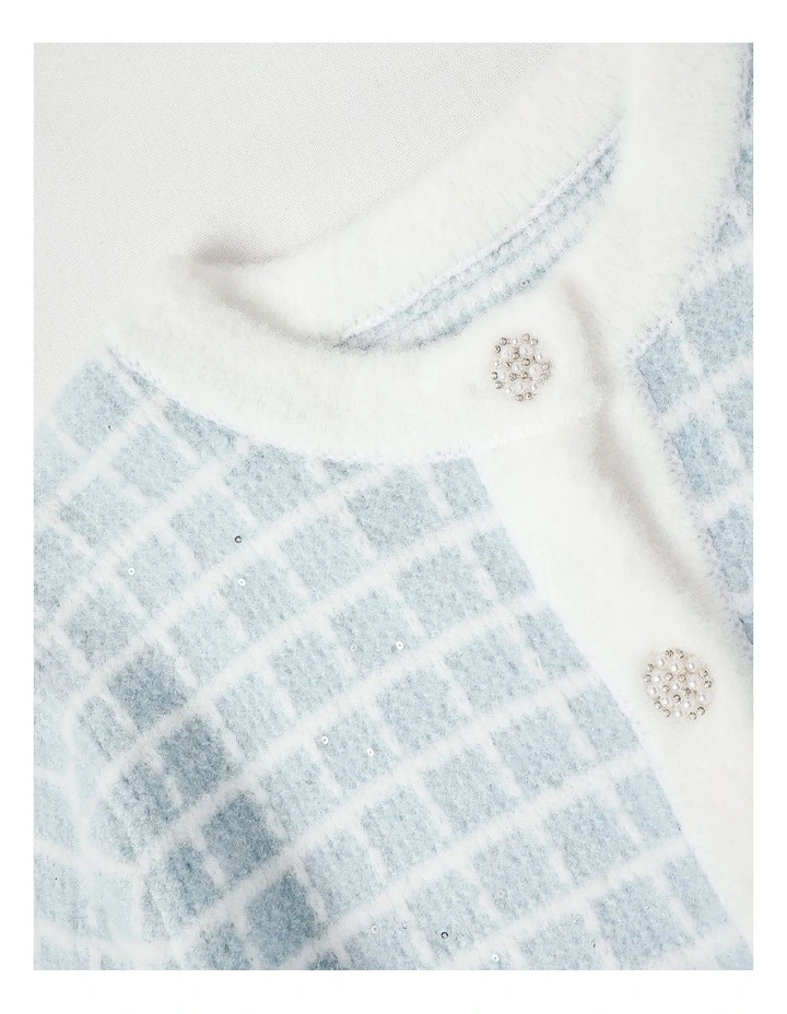 Immy Tweed Cardigan in Blue image 3