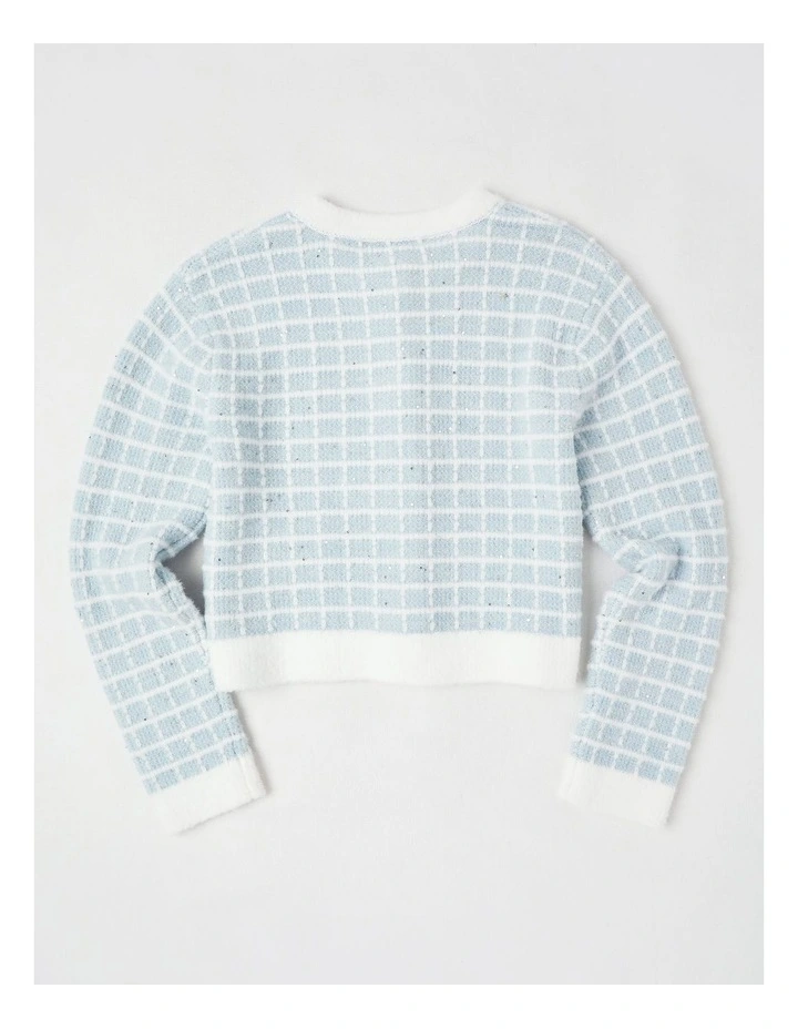 Immy Tweed Cardigan in Blue image 4