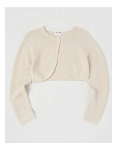 Sophia Eyelash Knit Bolero in Cream