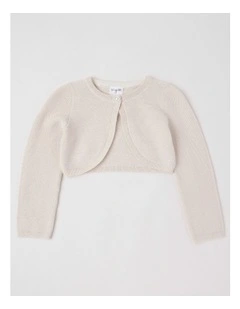 Sophia Eyelash Knit Bolero in Cream
