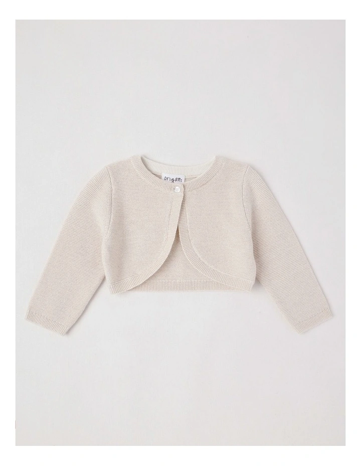 Georgie Eyelash Knit Bolero in White image 1